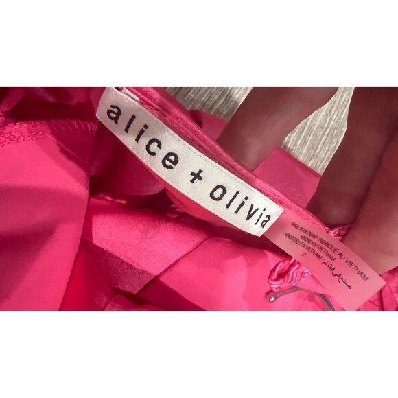 Alice + Olivia Wild pink Kiro Satin Slip dress size 2 NWOT - Picture 9 of 10